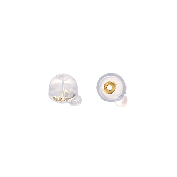 GOLD SILICONE EARRING CLUTCH WITH RING