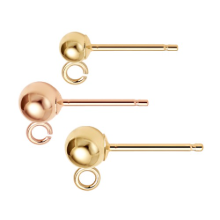 BALL EARRING WITH RING - 9mm(L)